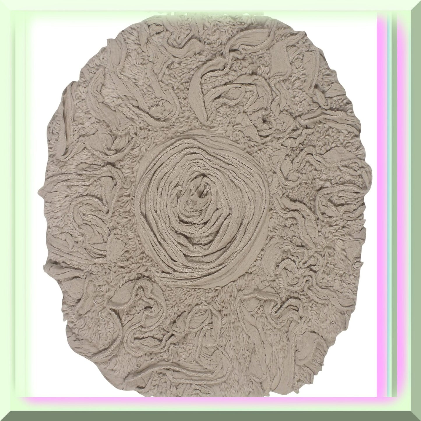 18x18 Cotton Tufted Bath Rug with Lid Cover
