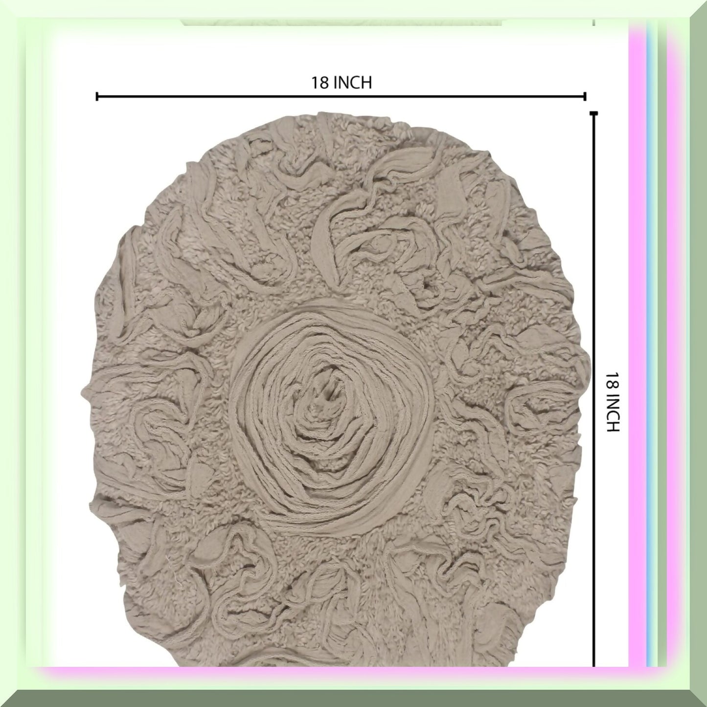 18x18 Cotton Tufted Bath Rug with Lid Cover