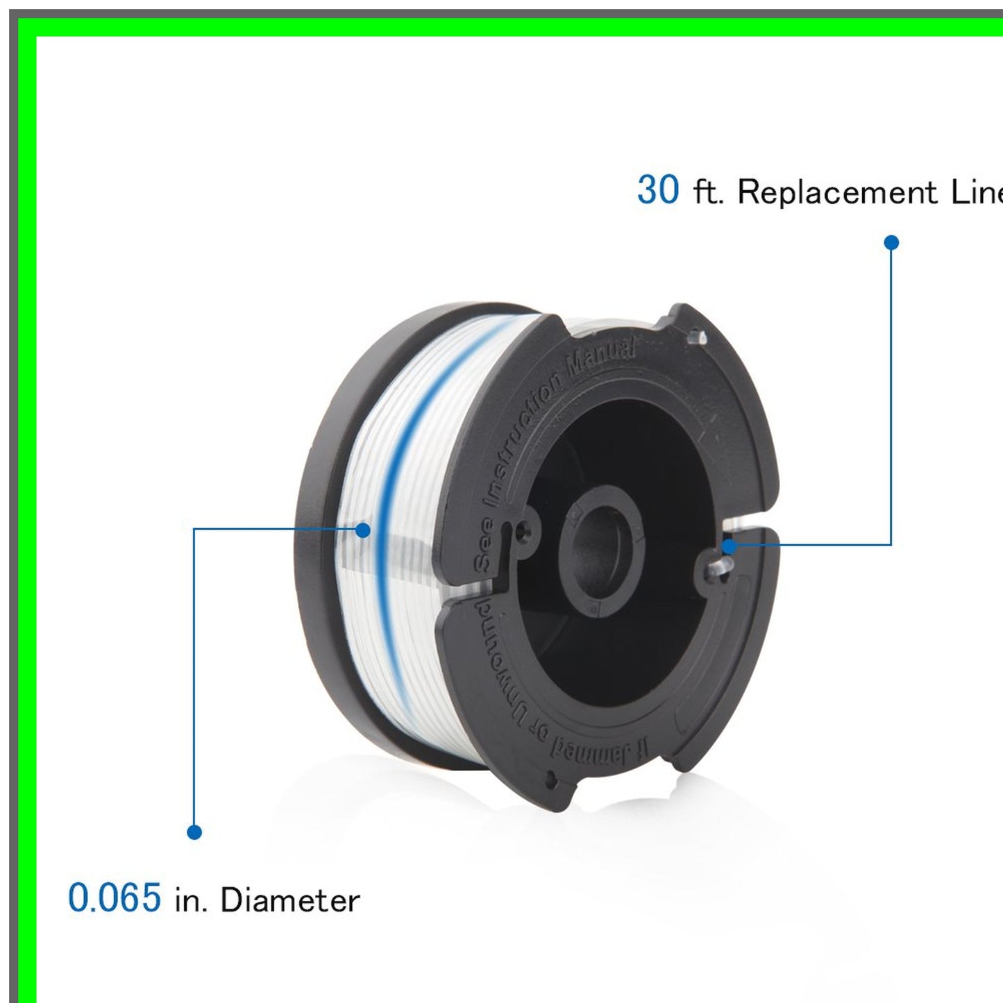 9 Pack String Trimmer Replacement Spools with 30ft 0.065" Line and Cap