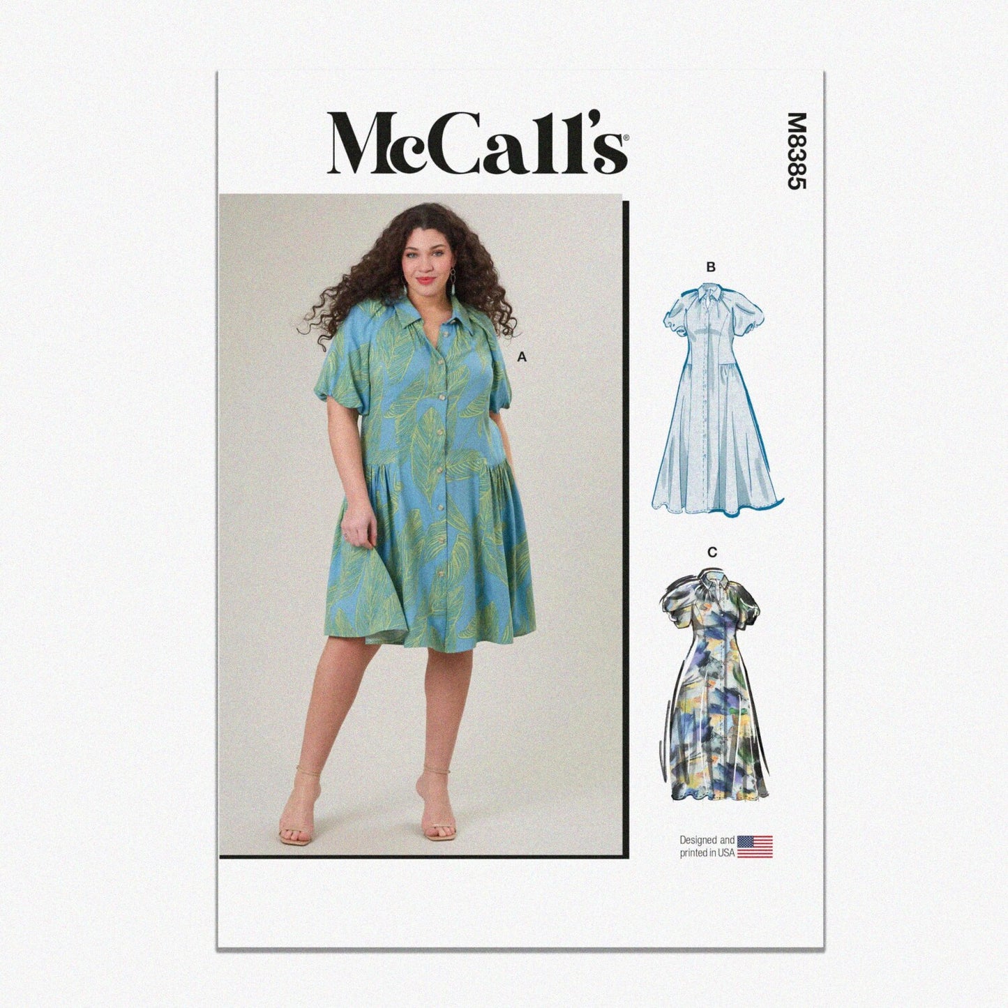 Women's Shirtdress Sewing Pattern Packet 30W-38W
