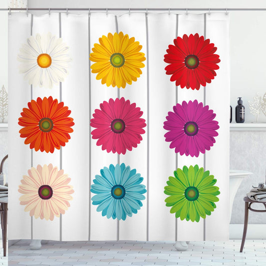 Daisy Shower Curtain 69x70 Inches Multicolor