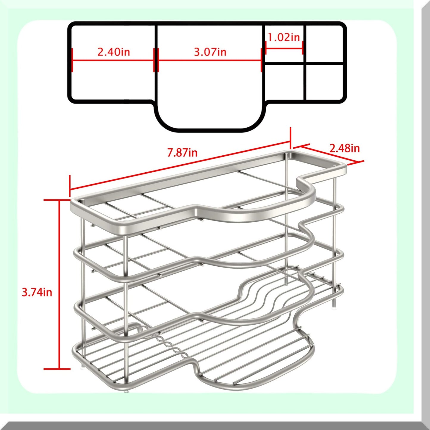Stainless Steel 6-Slot Bathroom Organizer