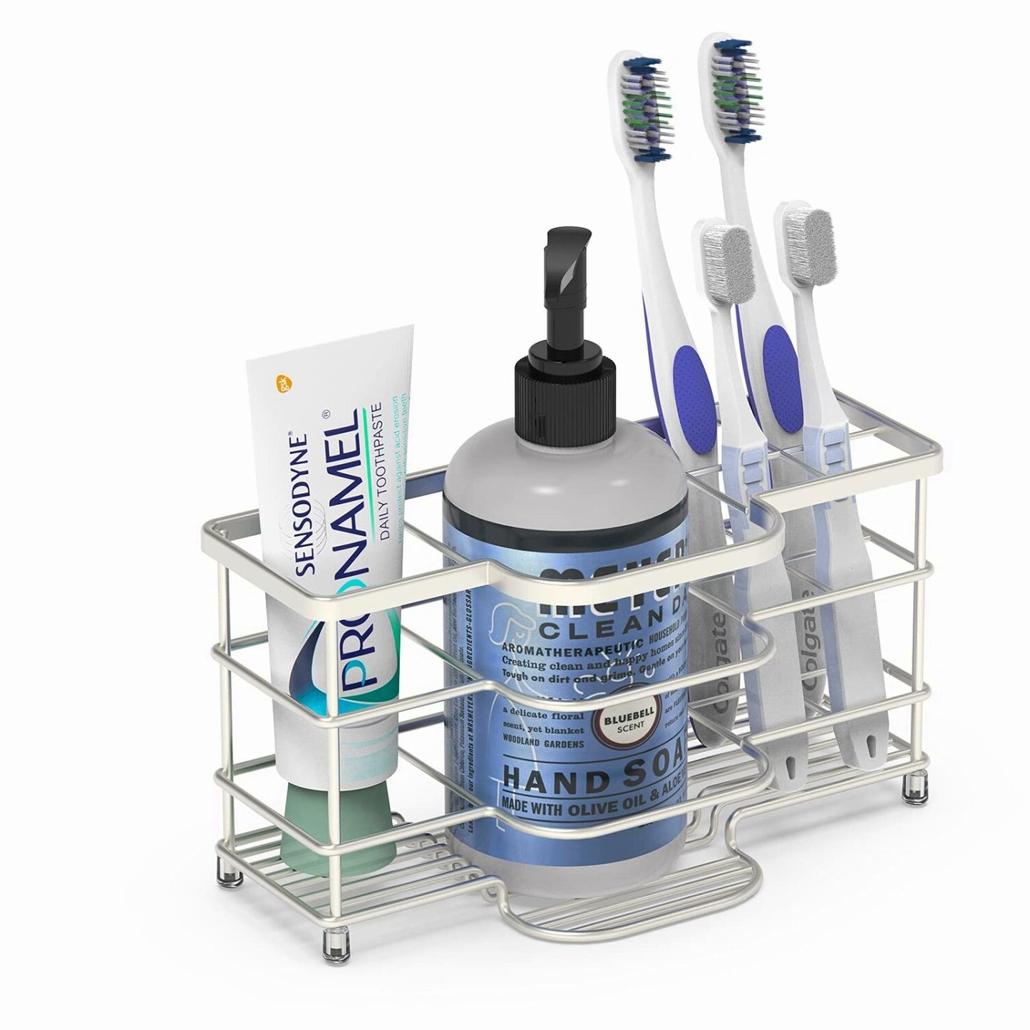 Stainless Steel 6-Slot Bathroom Organizer