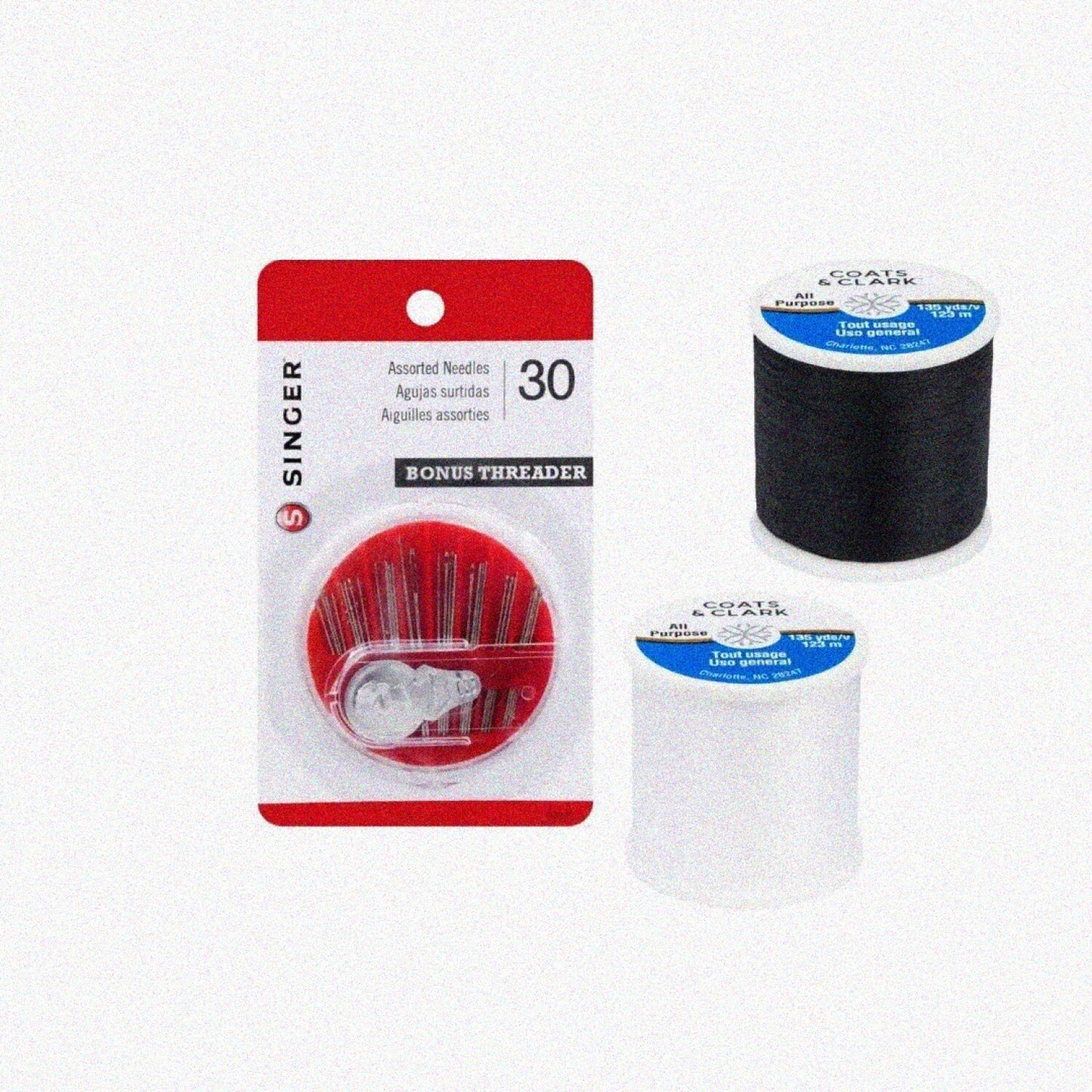 Coats Clark 2 Pack All Purpose Thread Black White 135 Yards