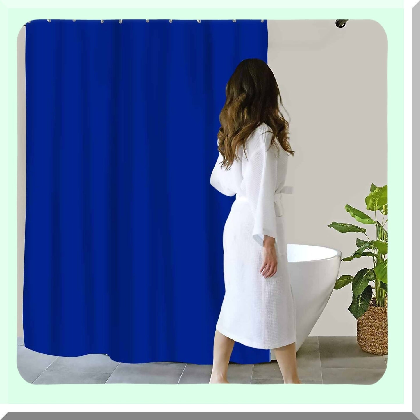 Royal Blue Shower Curtain 60x72 Heavy Duty Fabric