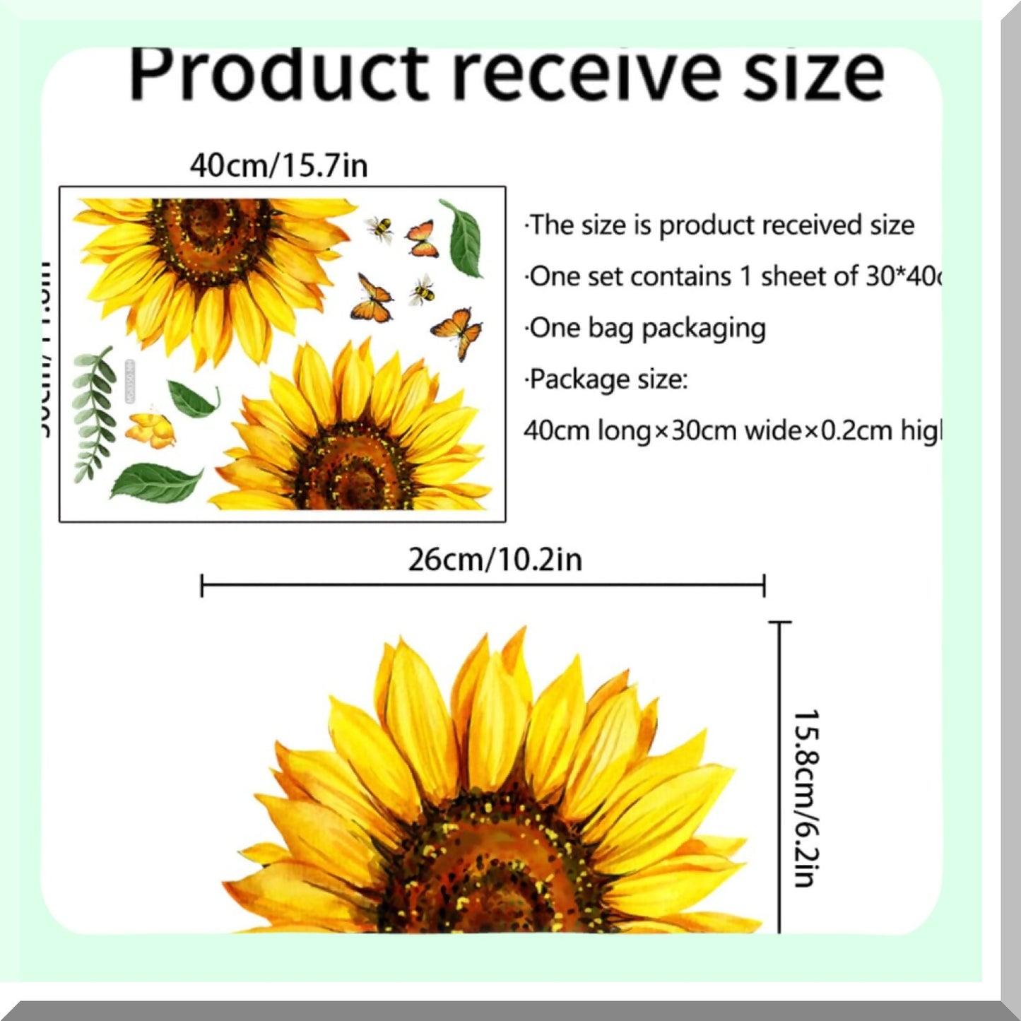 2Pcs Sunflower Butterfly Tet Seat Wall Stickers