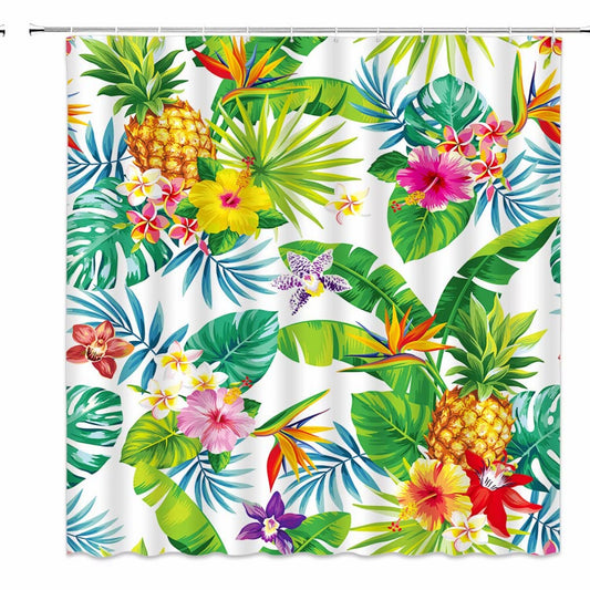 Tropical Floral Shower Curtain 70x70 inches