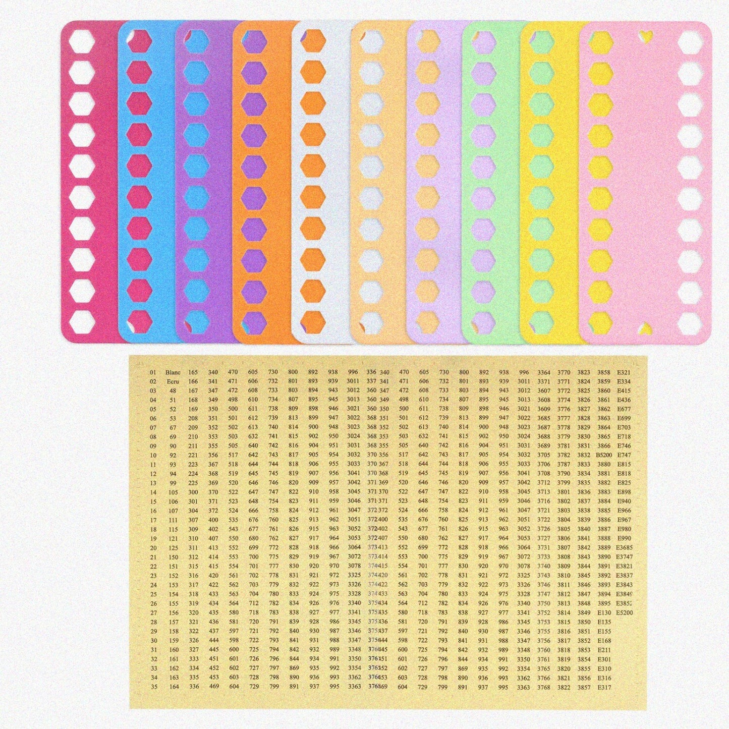 10pcs Embroidery Floss Organizer Cards 10 Colors