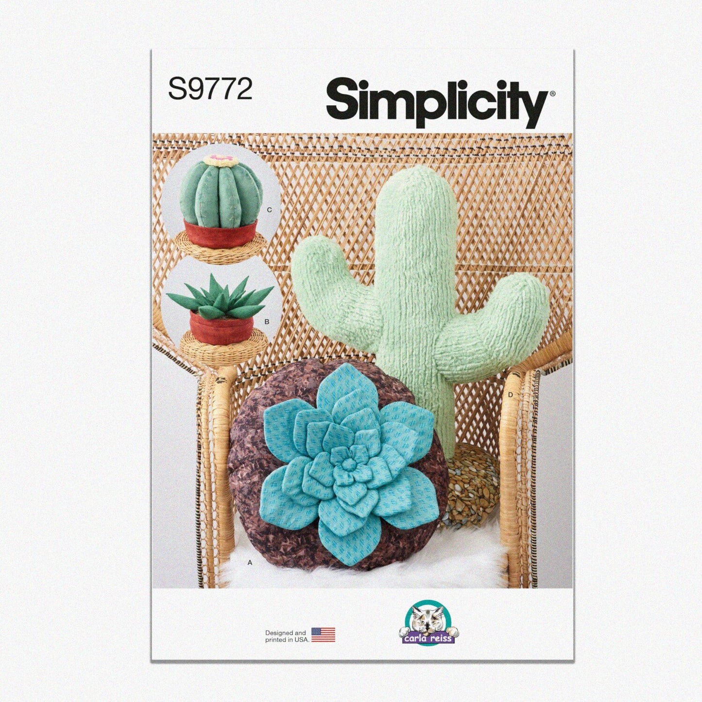 Decorative Succulent and Cactus Plush Pillow Sewing Pattern