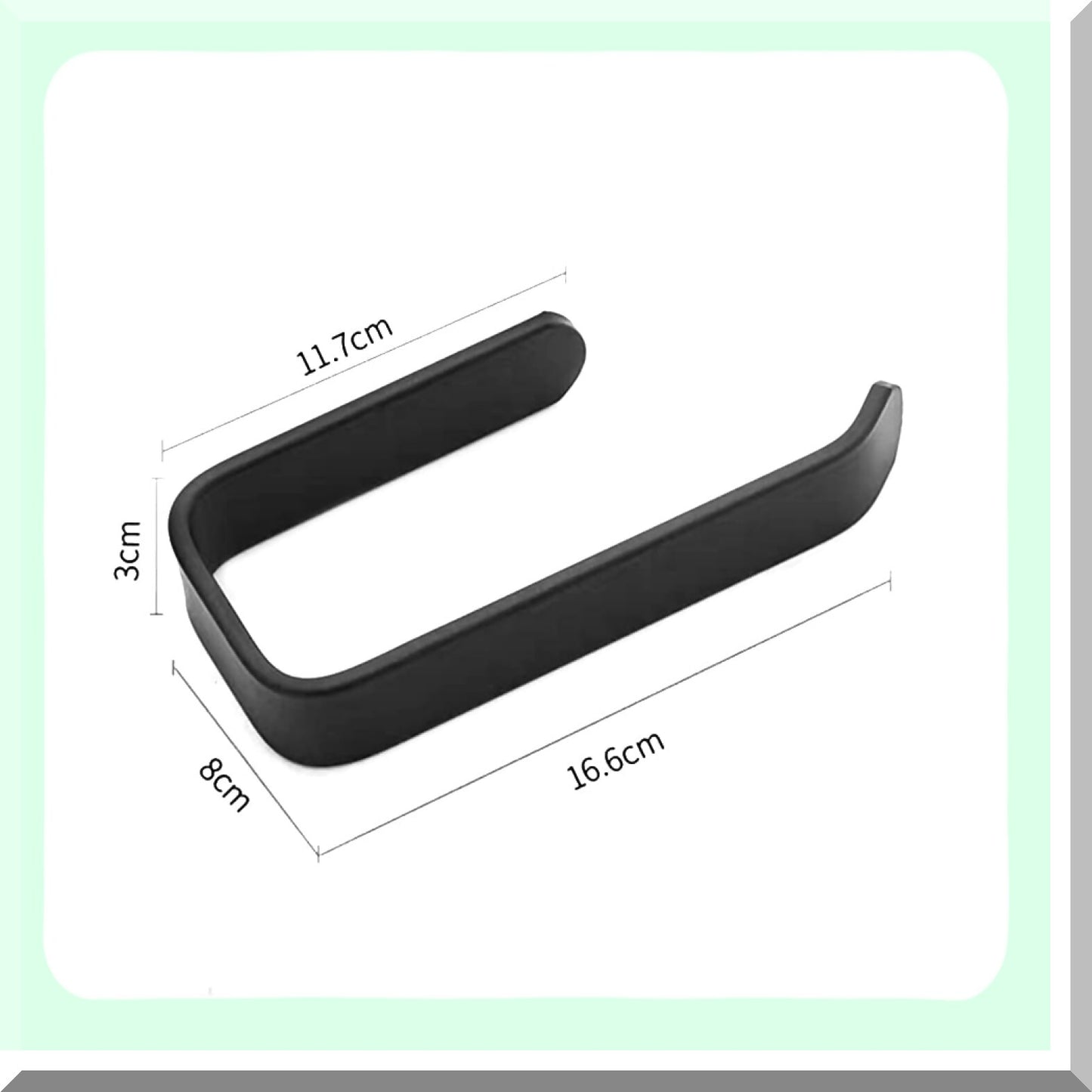 Self Adhesive Stainless Steel Tissue Holder Black