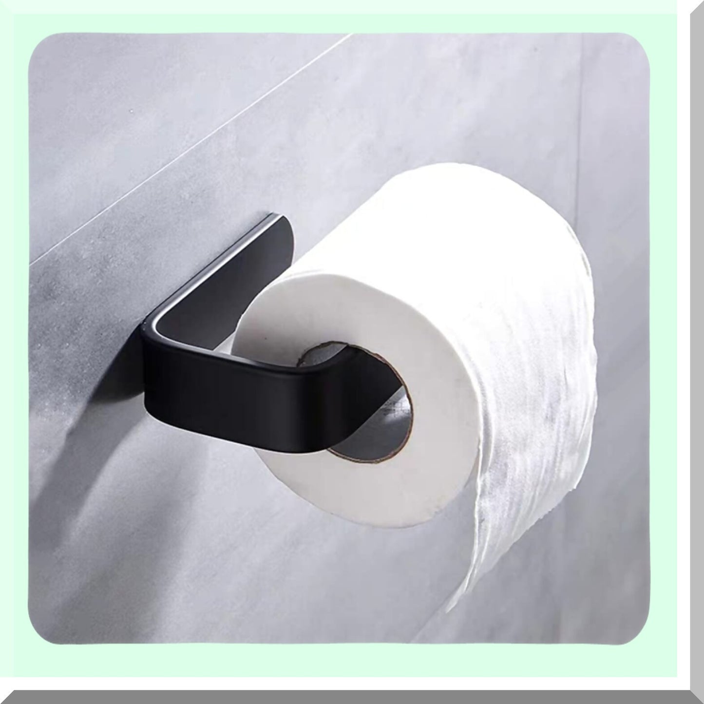 Self Adhesive Stainless Steel Tissue Holder Black