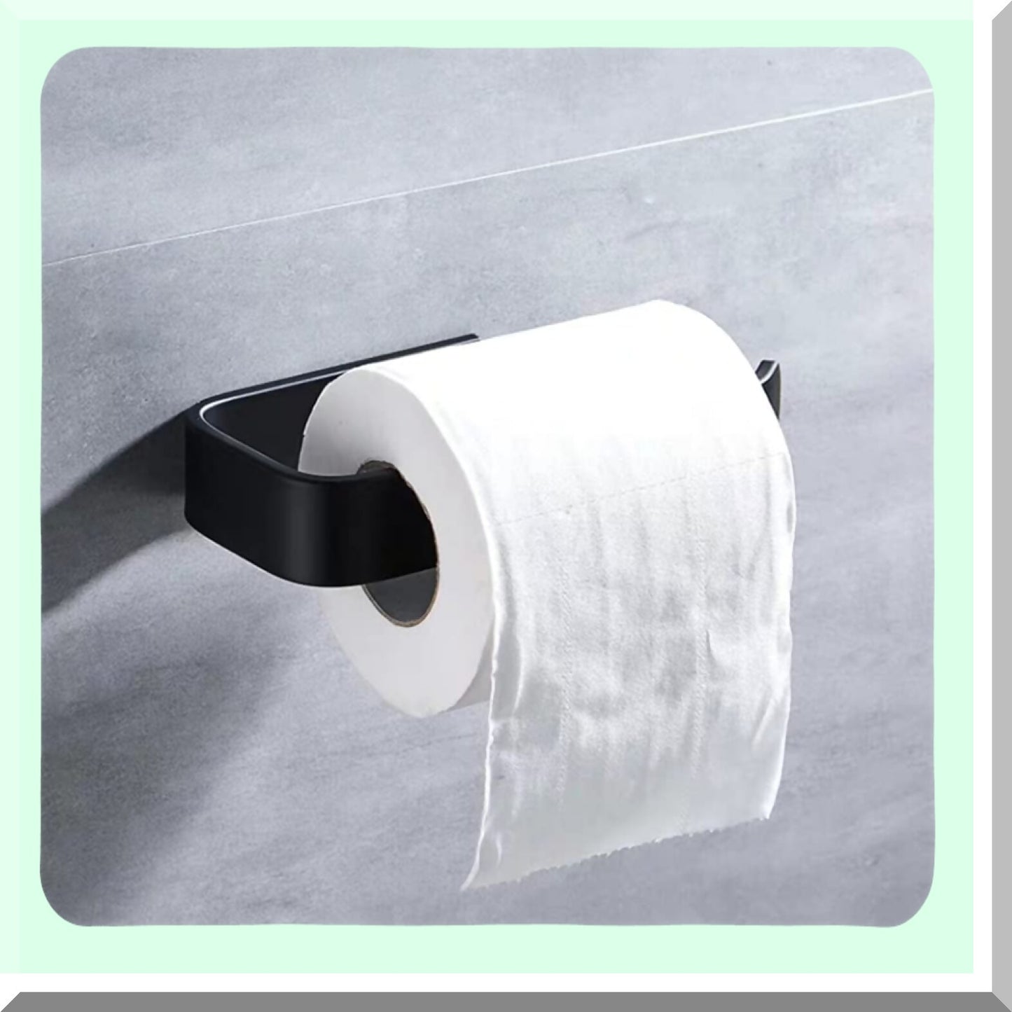 Self Adhesive Stainless Steel Tissue Holder Black