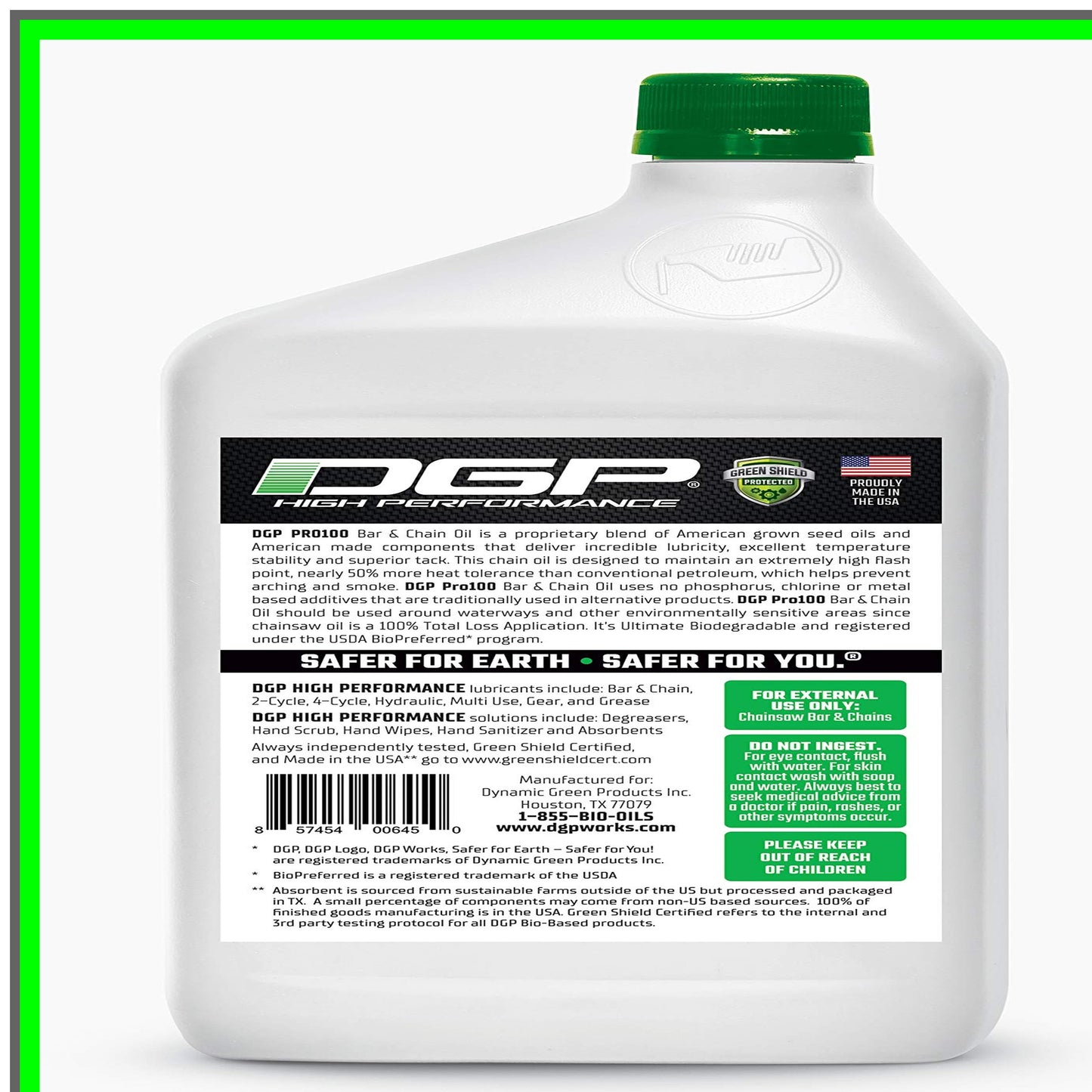 EcoGuard Biodegradable Chainsaw Oil - High Performance Non-Toxic Lube 32oz