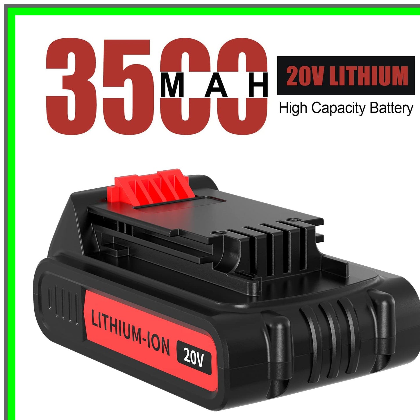 Dual 20V 3500mAh Lithium Battery Replacement for Black and Decker Tools