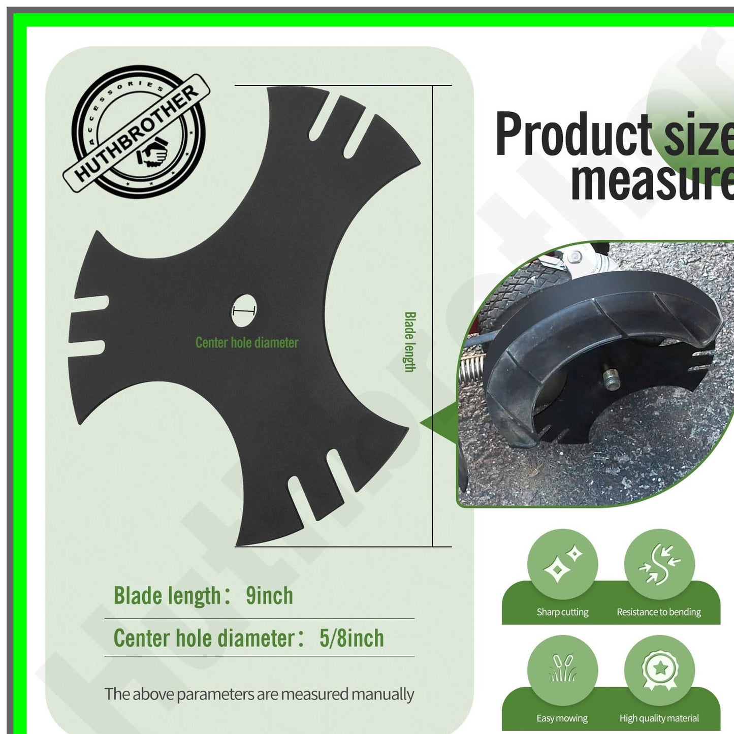 9-Inch 3-Side Edger Star Blade Replacement for MTD Edgers - 2 Pack