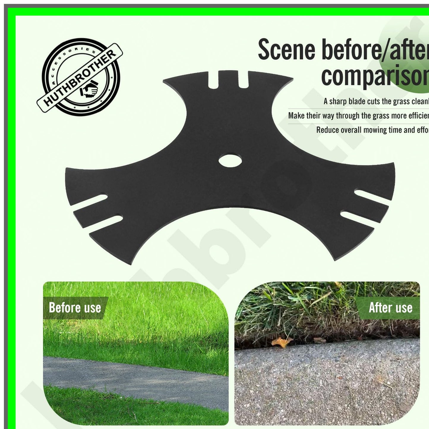 9-Inch 3-Side Edger Star Blade Replacement for MTD Edgers - 2 Pack