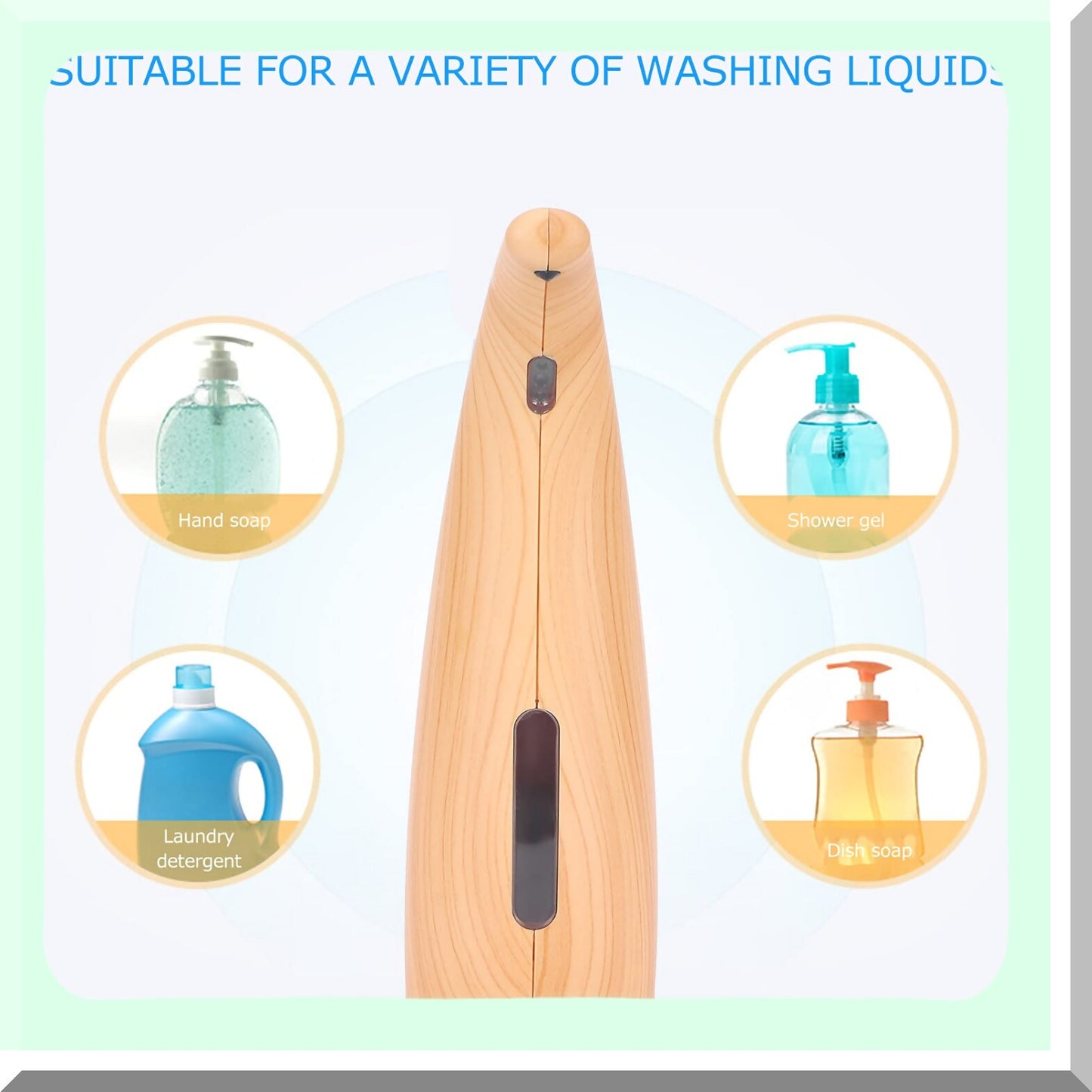 Touchless Light Wood Grain Soap Dispenser 300ml