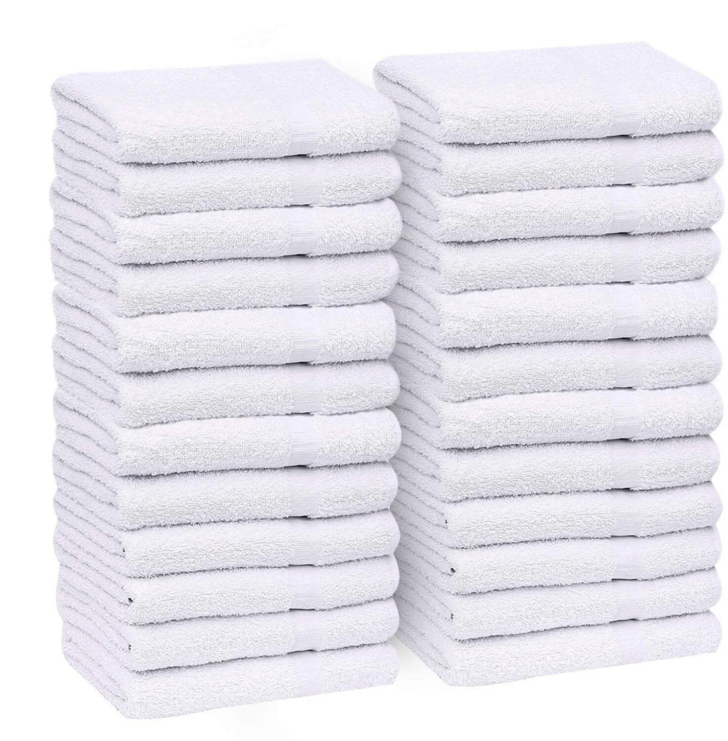 24 White 15x25 Inch Cotton Hand Towels (2 Dozen)