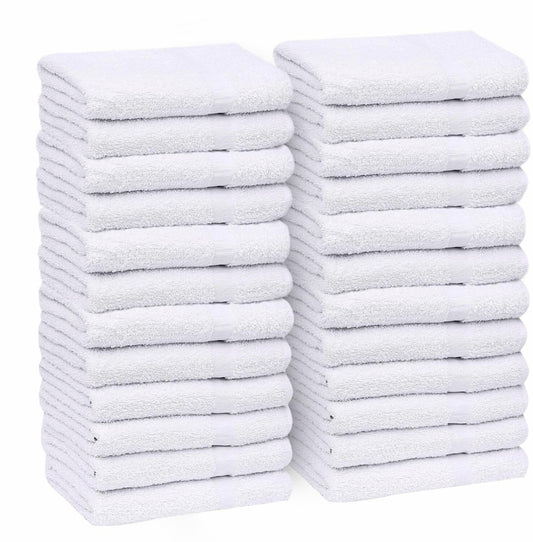 24 White 15x25 Inch Cotton Hand Towels (2 Dozen)
