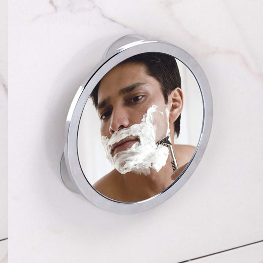 Metal Suction Shower Mirror 5.75" x 5.75" Chrome