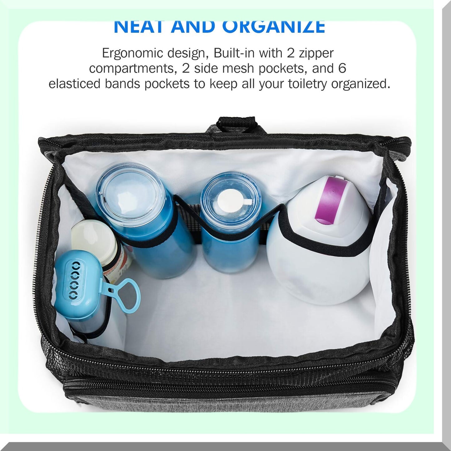 Hanging Shower Caddy Tote Bag Full Size Bottle