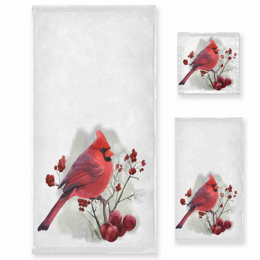 Berry Branch Cardinal 3-Piece Towel Set