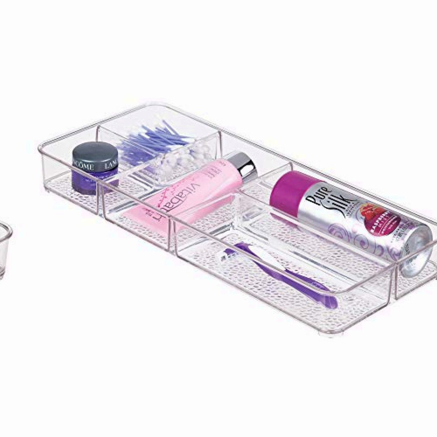 Rain Plastic Divided Vanity Organizer, Clear