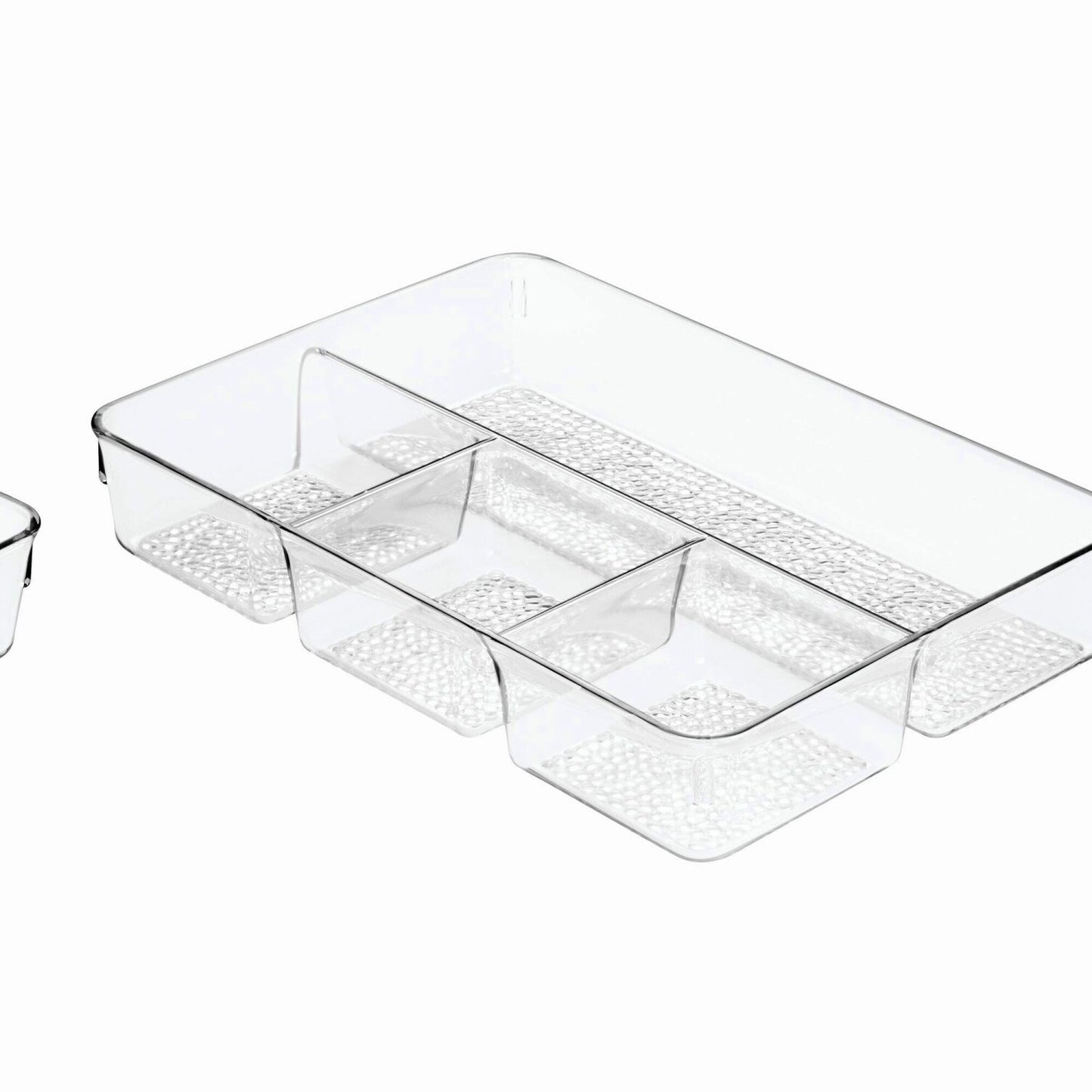 Rain Divided Cosmetic Drawer Organizer Tray 13" x 9" x 2.25" Clear