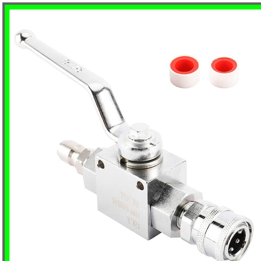 Stainless Steel High Pressure Washer Ball Valve Kit for 4500 PSI Hoses