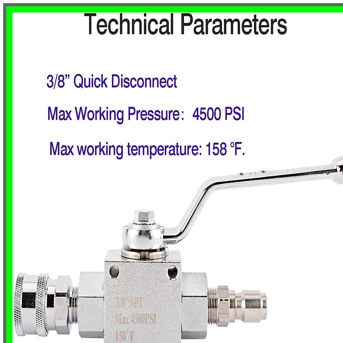 Stainless Steel High Pressure Washer Ball Valve Kit for 4500 PSI Hoses