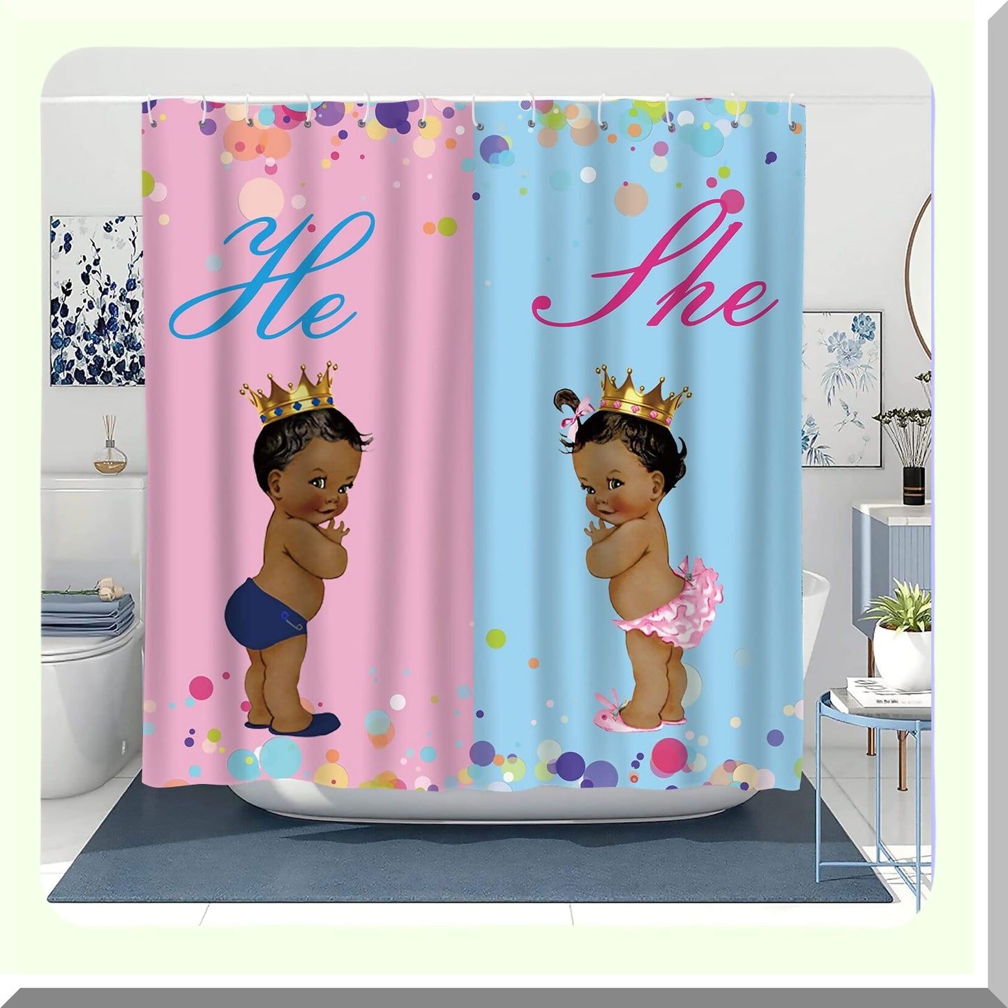 African Kids Shower Curtain 72x72 Waterproof Fabric