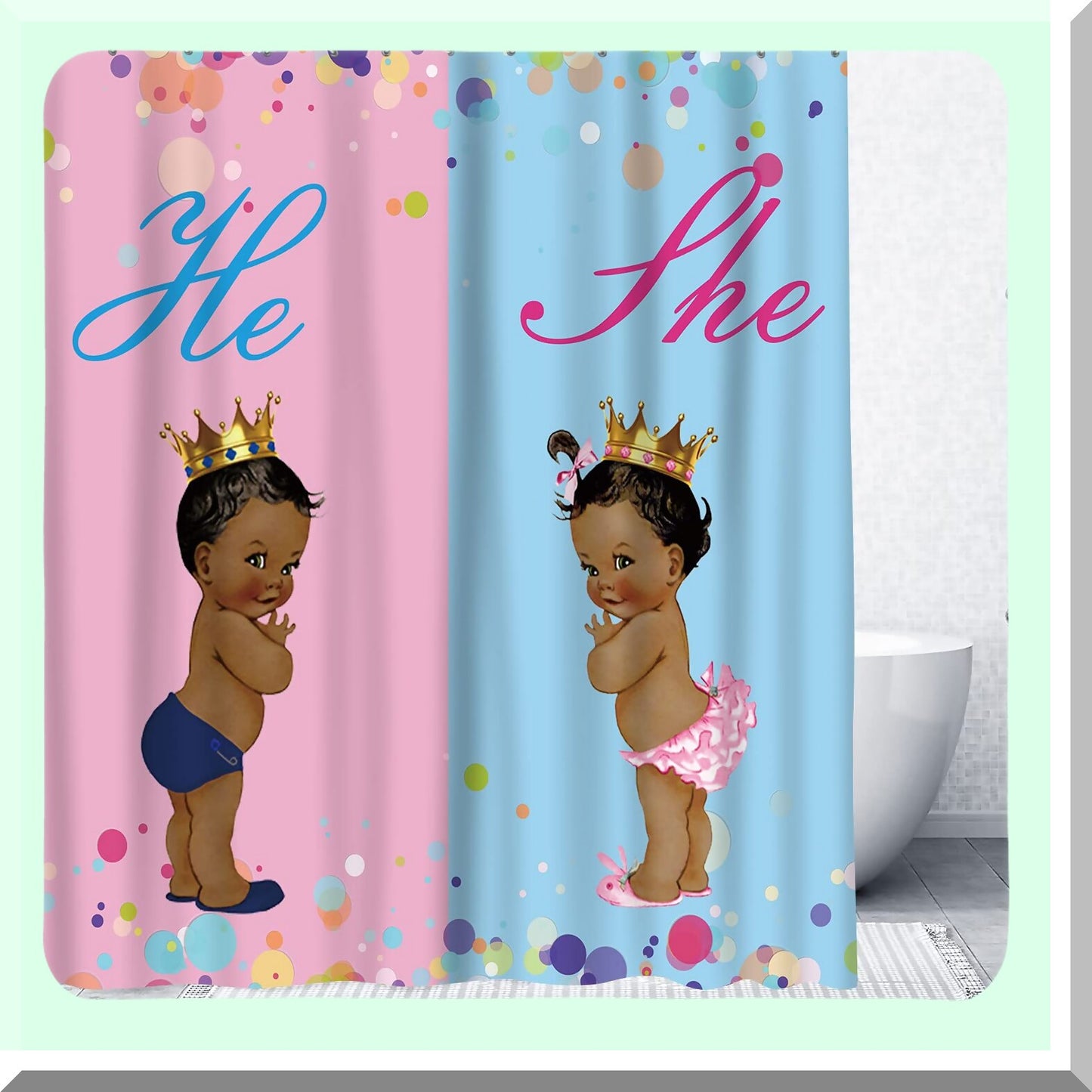 African Kids Shower Curtain 72x72 Waterproof Fabric