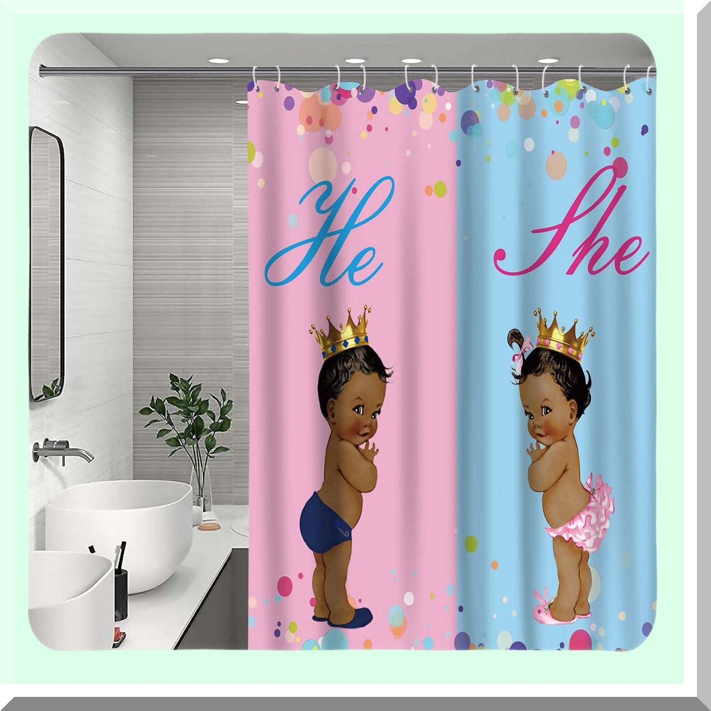 African Kids Shower Curtain 72x72 Waterproof Fabric