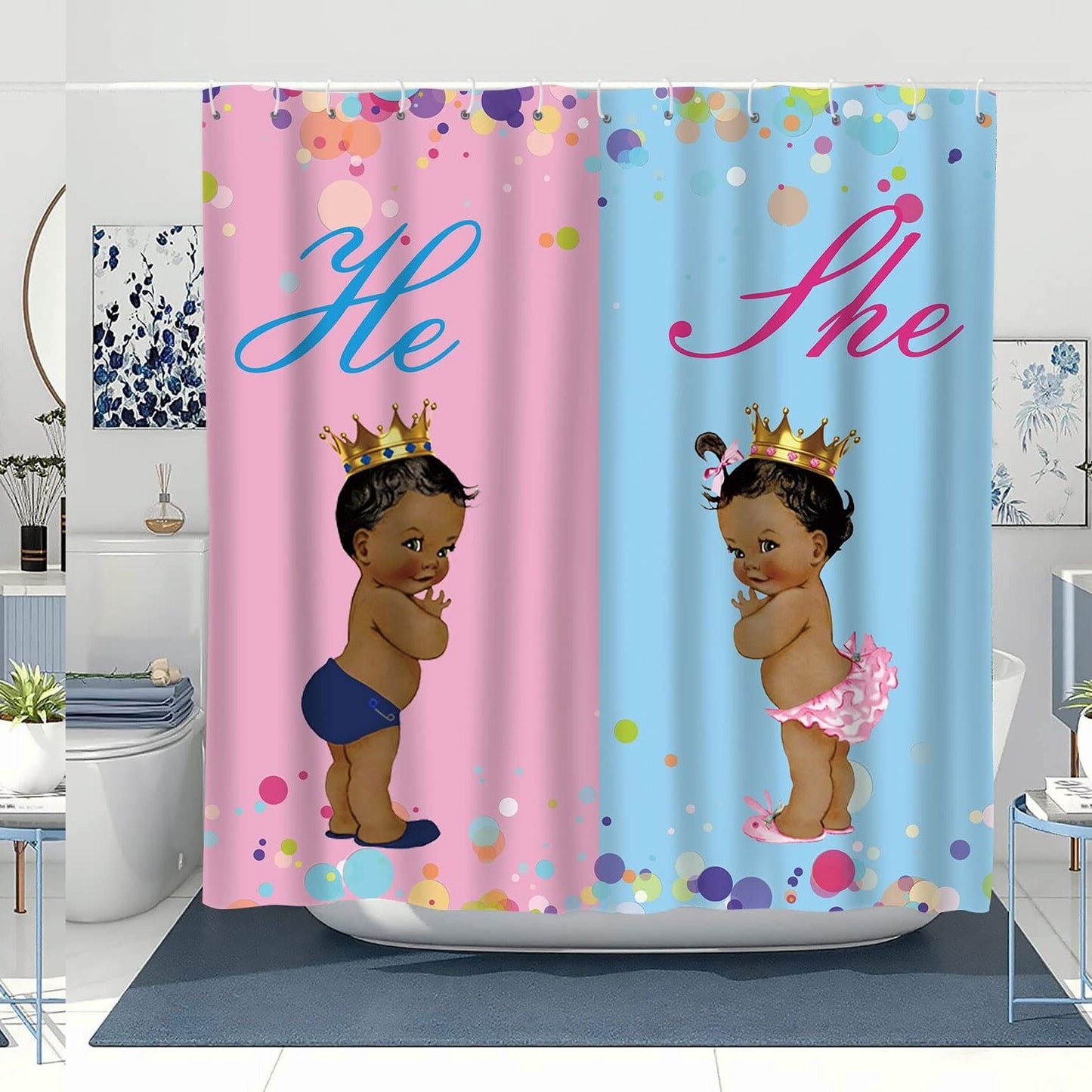 African Kids Shower Curtain 72x72 Waterproof Fabric