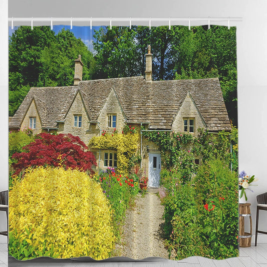 European Flowers Garden Shower Curtain 72x72 Inch