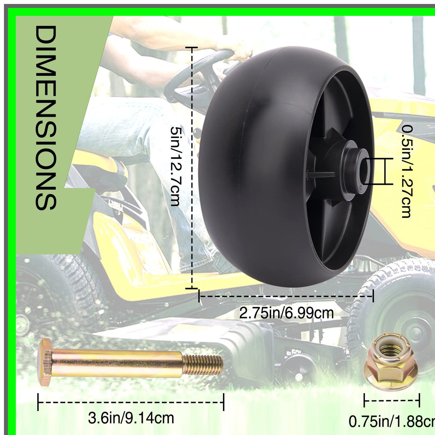 5-Inch Lawn Mower Deck Wheels for MTD Cub Cadet Husqvarna Toro 4-Pack
