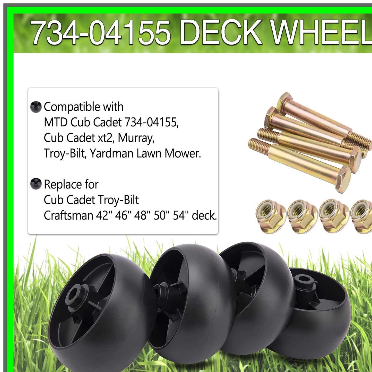 5-Inch Lawn Mower Deck Wheels for MTD Cub Cadet Husqvarna Toro 4-Pack