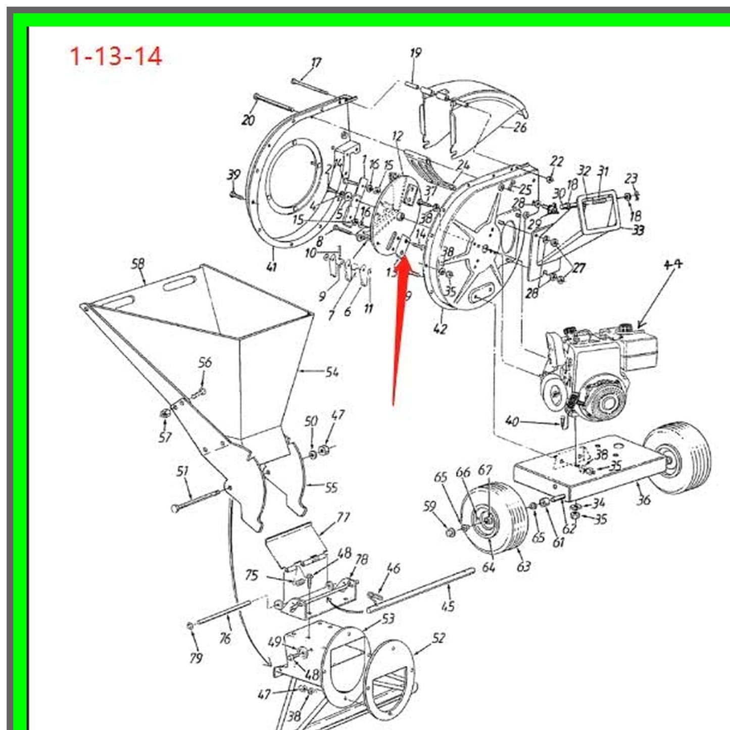 Troy-Bilt Chipper Blade Knife Replacement for MTD Models 981-0490 781-0490