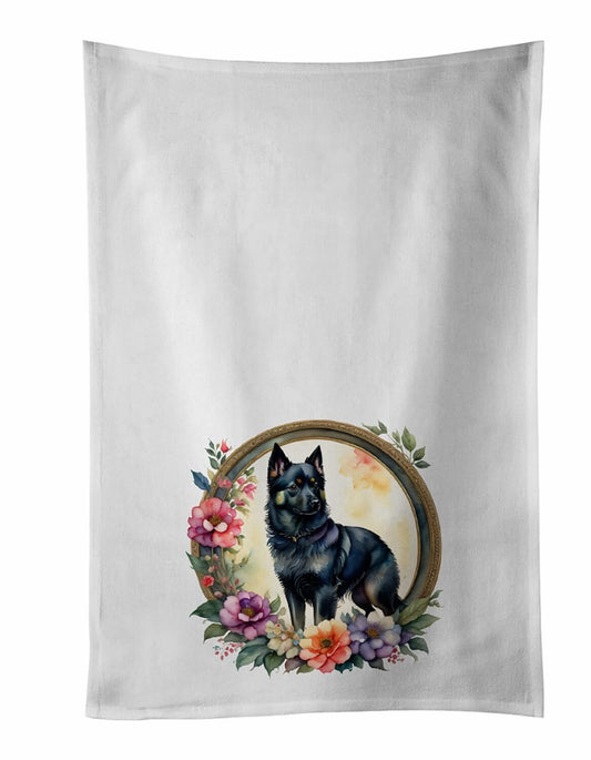 White Cotton Kitchen Towel Set of 2 19x28