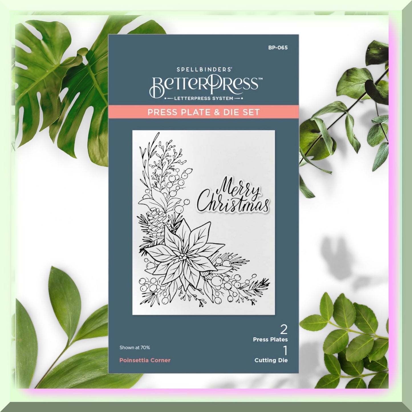 Metallic Poinsettia Corner Press Plate & Die Set