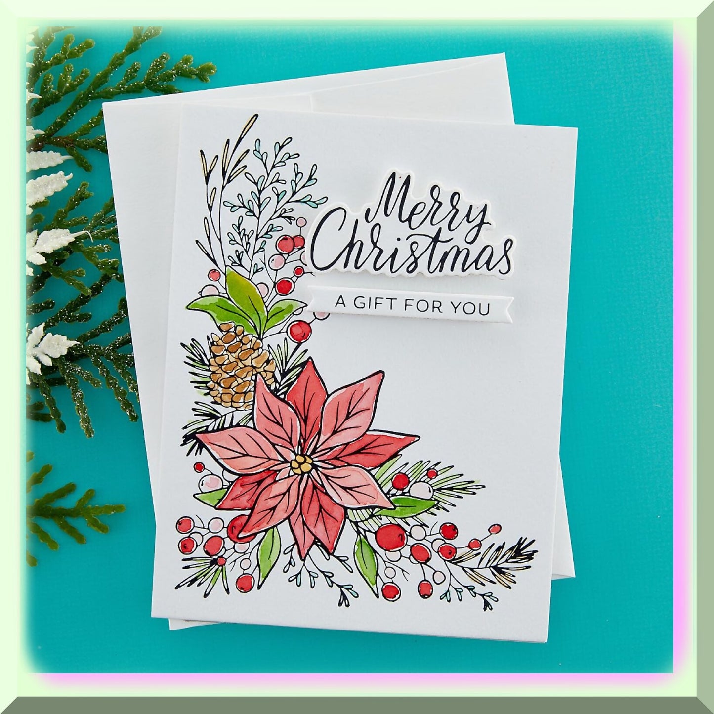 Metallic Poinsettia Corner Press Plate & Die Set