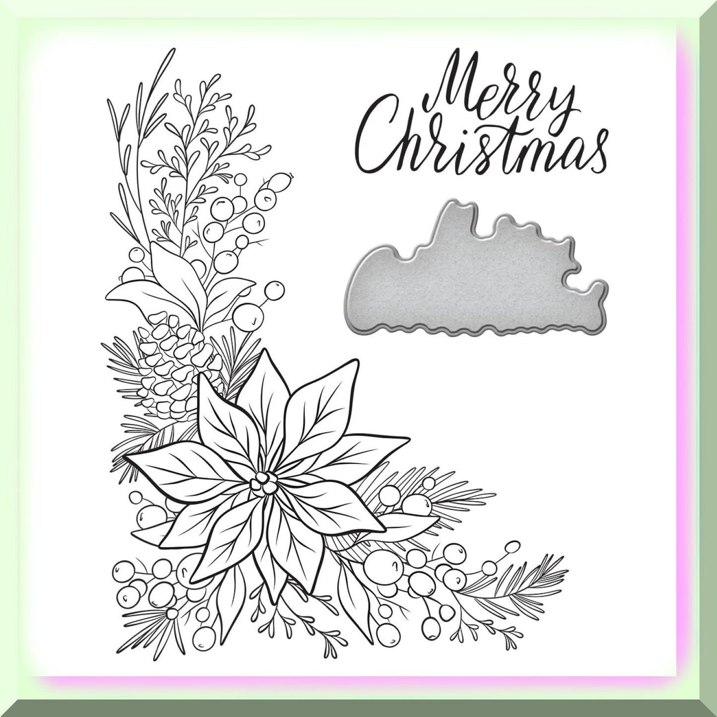 Metallic Poinsettia Corner Press Plate & Die Set