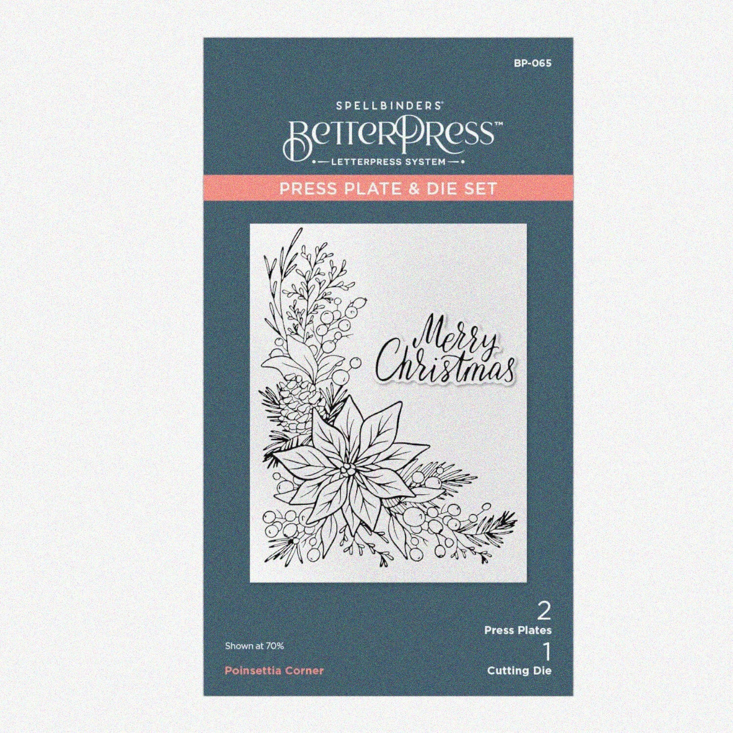 Metallic Poinsettia Corner Press Plate & Die Set
