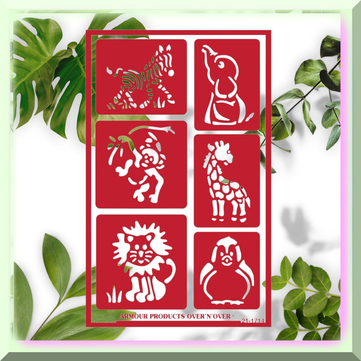 Reusable Glass Etching Kit with Baby Animal Images