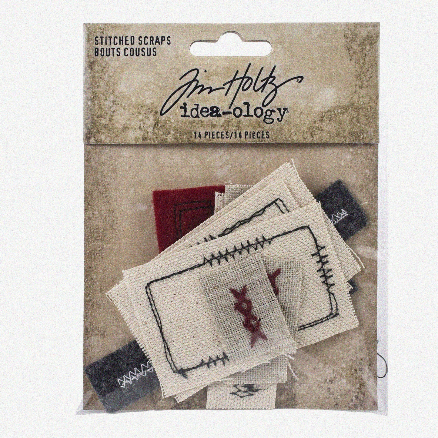 Stitched Fabric Scraps 14 Pieces Multi-Size