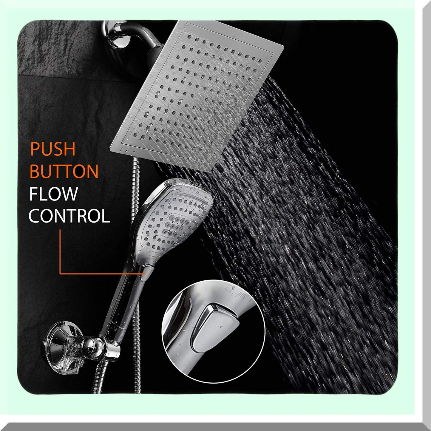 Ultra-Luxury 9" Rainfall Shower Head/Handheld Combo