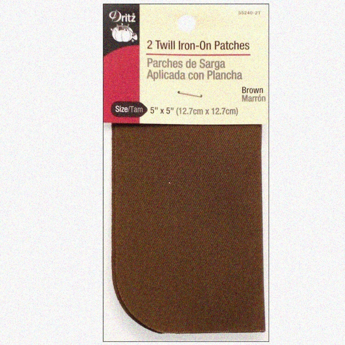 TwillFix Brown Iron-On Patches 5x5-Inch 2 Pack