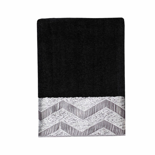 Hand Towel, Cotton, Chevron Galaxy, Black