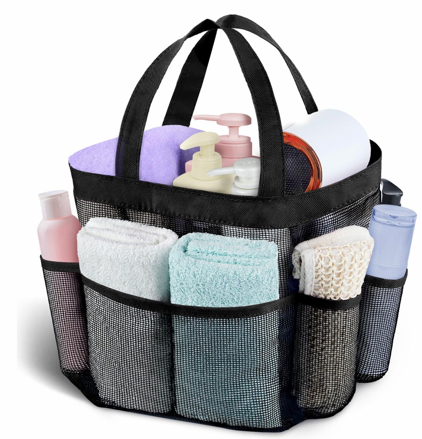 Mesh Shower Caddy Portable Black Large Capacity