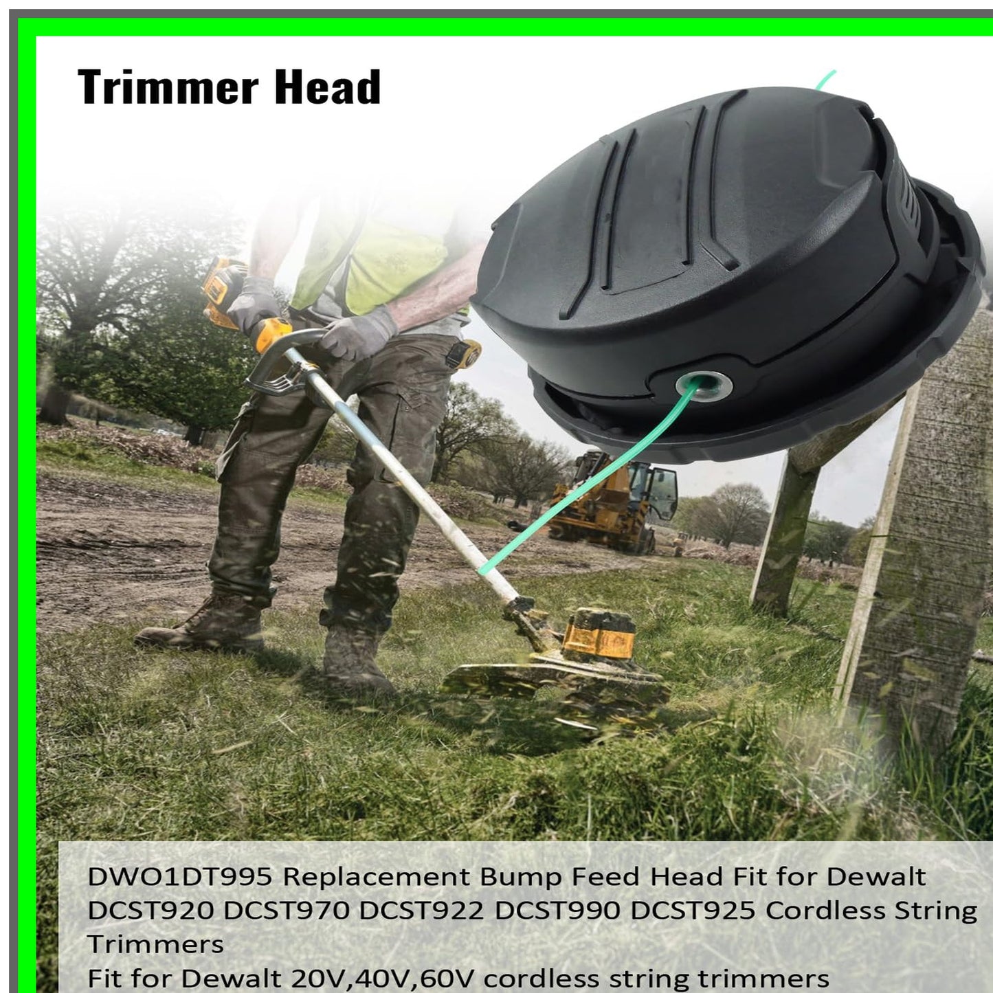 Effortless Trimming Head for DCST920 Series with Pre-Wound 20ft Line